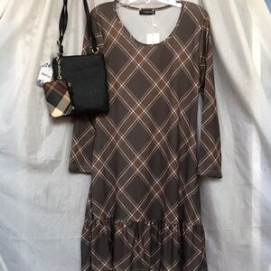 Bon Apple plaid dress combo